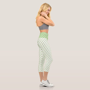 Leggings Capri Cercles Pois Pistachio Green