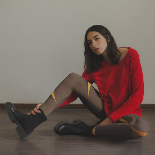 Leggings Capri Cercles rétro Brown