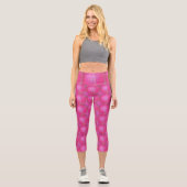 Leggings Capri cercles roses (Recto)