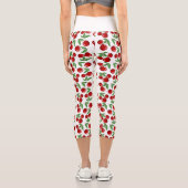 Leggings Capri Cerises rouges sur mesure (Verso)