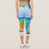 Leggings Capri Chaise de plage des Caraïbes Oasis #2 #caribbean # (Verso)