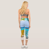 Leggings Capri Chaise de plage des Caraïbes Oasis #2 #caribbean # (Verso)