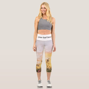 Leggings Capri champ avec fleurs