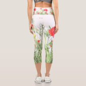 Leggings Capri Champs de pavot fleurs Soleil Nature fleurs Coeur (Verso)
