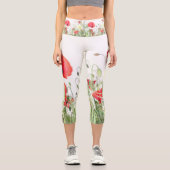Leggings Capri Champs de pavot fleurs Soleil Nature fleurs Coeur (Recto)