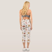 Leggings Capri Chandails de Noël et Motif Casquette (Verso)