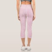 Leggings Capri Charme Velouté Rose et Blanc Gingham (Verso)
