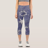 Leggings Capri Charming mystique | Étoiles de lune d'argent Sun A (Recto)