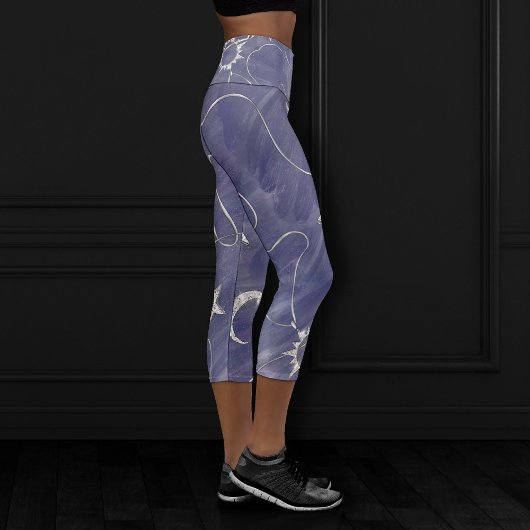 Leggings Capri Charming mystique | Étoiles de lune d'argent Sun A
