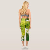 Leggings Capri Chartreuse Green, Limelight Hydrangea, (Verso)