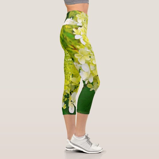 Leggings Capri Chartreuse Green, Limelight Hydrangea, (Droite)