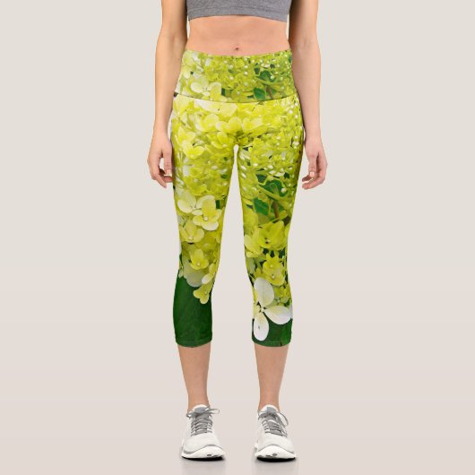 Leggings Capri Chartreuse Green, Limelight Hydrangea, (Recto)