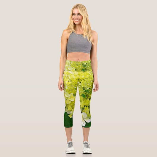 Leggings Capri Chartreuse Green, Limelight Hydrangea, (Recto)