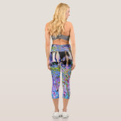 Leggings Capri Chartreuse impressionniste et fleurs du jardin Aqu (Verso)