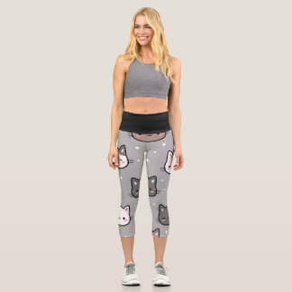 Leggings Capri Chat à pois