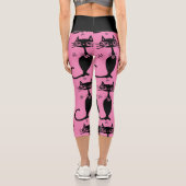 LEGGINGS CAPRI CHAT ATOMIQUE NOIR CAPRI YOGA LÉGGINES ROSE (Verso)