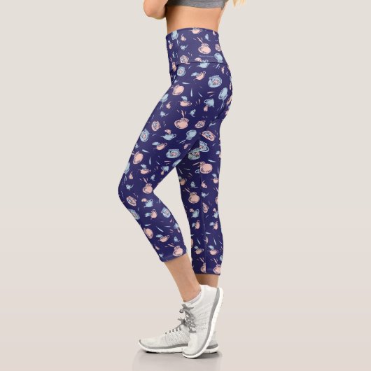 Leggings Capri Chat Dans Le Casquette | Le Motif du poisson (Gauche)