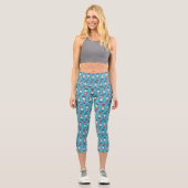 Leggings Capri Chat Dans Le Motif Casquette (Recto)