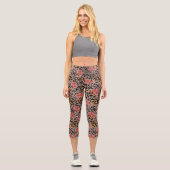 Leggings Capri Chat sauvage Leopard Cheetah Imprimer le motif flo (Recto)