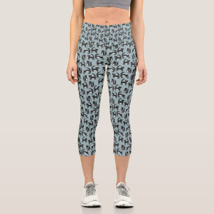 Leggings Capri Chat Tuxedo noir et blanc