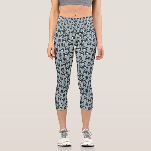 Leggings Capri Chat Tuxedo noir et blanc (Recto)
