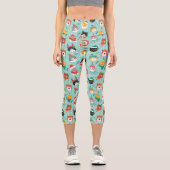 Leggings Capri Chats de Noël en Chandails de vacances Motif (Recto)