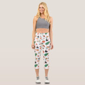 Leggings Capri Chats et Motifs de Noël (Recto)