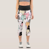 Leggings Capri Chats heureux (Recto)
