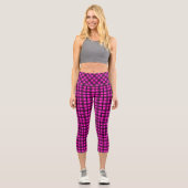 Leggings Capri Chaud rose noir Goth Plaid Motif (Recto)