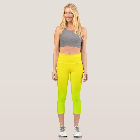Leggings Capri Chaux et citron vert modernes (Recto)