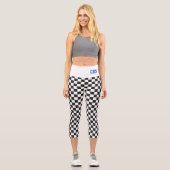 Leggings Capri Checker Sports Équipe Couleurs École Initiales Pla (Recto)