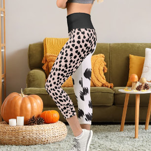 Leggings Capri Cheetah Leopard Wildlife Chat Motif Spots Imprimer