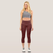 Leggings Capri Chèque de Buffle Noir Rouge (Recto)