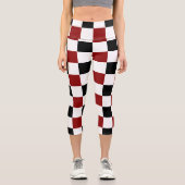 Leggings Capri Chèque noir rouge blanc (Recto)