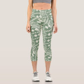 Leggings Capri Chèques déformées en vert (Recto)