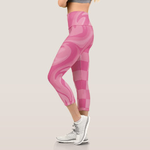 Leggings Capri Chèques et persiennes - Rose