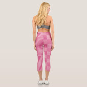 Leggings Capri Chèques et persiennes - Rose (Verso)