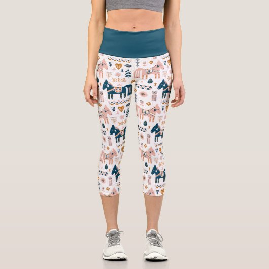 Leggings Capri Cheval nordique du Folkart (Recto)