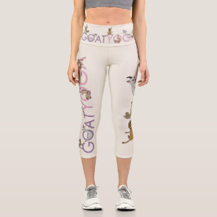 Leggings Capri Chèvre Yoga Cartoon Chèvres faisant du yoga