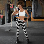 Leggings Capri Chevron Bleu Et Blanc