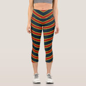 Leggings Capri Chevron rouge jaune (Recto)
