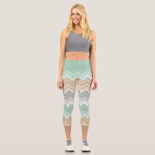 Leggings Capri Chevron Stripes Mint Green (Recto)