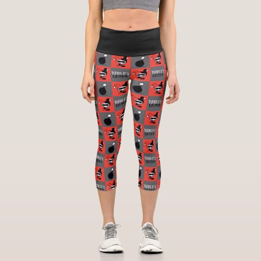 Leggings Capri Chibi Harley Quinn Checker Motif (Recto)