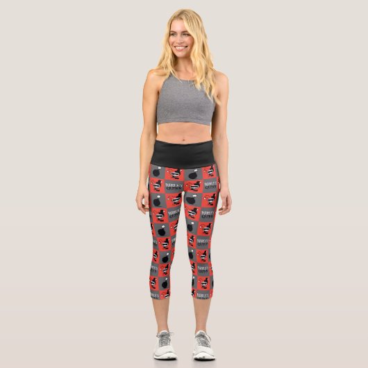 Leggings Capri Chibi Harley Quinn Checker Motif (Recto)