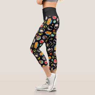 Leggings Capri Chibi Justice League Heroes and Logos Pattern