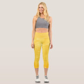 Leggings Capri Chic Botanique Yellow Gold Feuilles (Recto)
