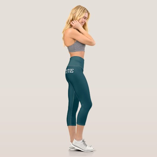 Leggings Capri Chic Élégant Bleu Sarcelle (Droite)