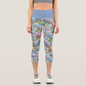Leggings Capri Chic Floral Blue Lavender Hydrangea Motif (Recto)