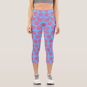 Leggings Capri Chic Français Blue Polka Motif Yoga (Recto)