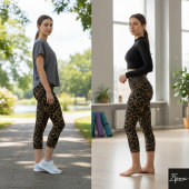 Leggings Capri Chic Gold & Black Capris